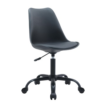 E-home Vickers維克斯PP造型軟墊黑腳電腦椅-四色可選黑色