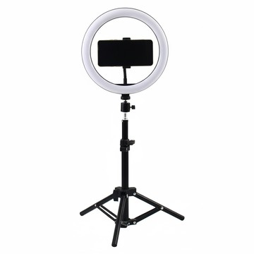 網美補光LED環形燈架組 大燈配小腳架  白色/黑色