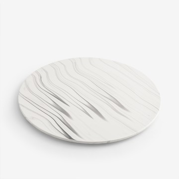 WAGA 墨黑雲紋 34cm 陶瓷圓平盤｜單品