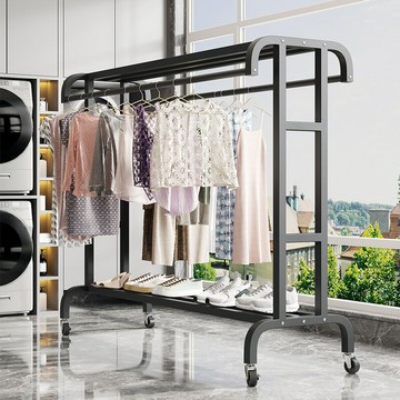 晾衣架陽臺家用落地晾衣桿室內掛衣架衣服置物架多功能臥室衣帽架 雙11全館免運