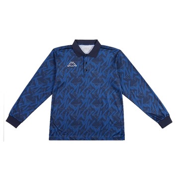 KAPPA 義大利時尚 精典棉感男款中性POLO衫 丈青花版 331K79WB29