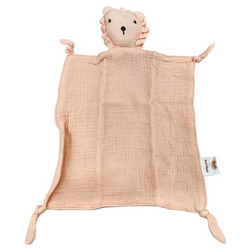 Kori Deer 可莉鹿 質感小動物純棉紗布安撫巾 獅 蜜粉  28 x 28cm  1件