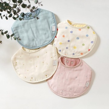 10mois  星彩雙面口水巾圍兜 - 粉黃色