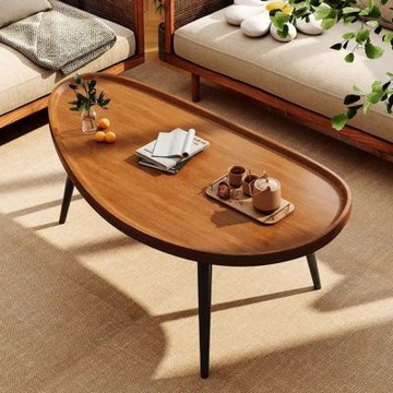 匠俱-芒果茶几80x30x37cm 小戶型客廳茶几 沙發側邊圓桌 陽臺茶桌 輕奢茶几 現代簡約邊几