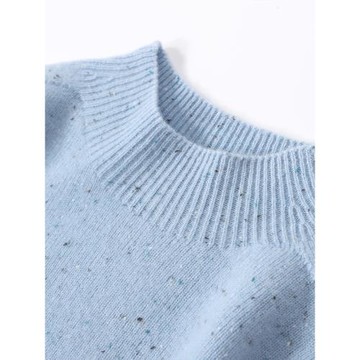 一線100%純羊毛衫女士半高領毛衣點子紗無縫羊絨衫無縫針織打底衫