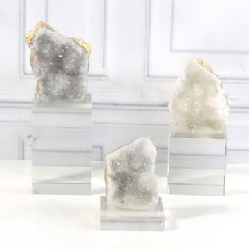 北歐式樣板房客廳水晶石桌面擺件新古典酒店別墅會所軟裝項目飾品