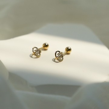 【ZUZU JEWELRY】精鑲四爪單鑽｜轉珠耳環｜醫療鋼抗過敏耳環｜生日禮物