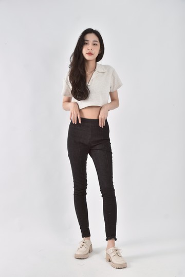 (S) massimo dutti秋冬棉質直筒黑色長褲