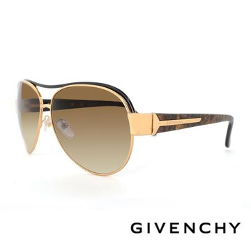 【GIVENCHY 紀梵希】飛行員框太陽眼鏡 (-咖-GISGV459-0301)