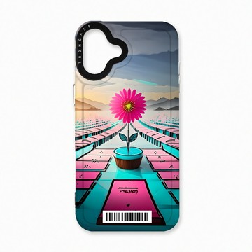 iPhone 16 Plus 殼 TRON IPhone 16 PLUS 桃藍色花朵系列  載具 太空殼 透黑款 手機殼