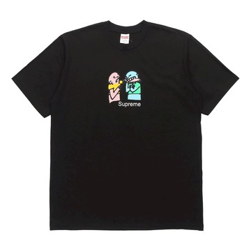 Supreme FW19 Week 17 Bite Tee Cartoon Graffiti Printing Short Sleeve Unisex Black