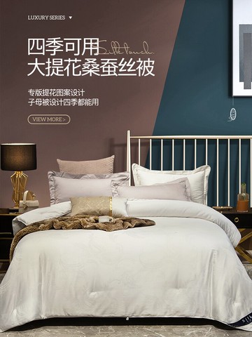 100%桑蠶絲被空調被薄款春秋被子母被單雙人夏被涼被芯四季通用