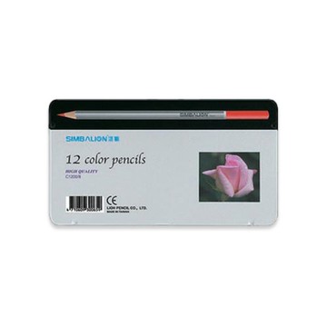 雄獅 12色鐵盒銀桿色鉛筆