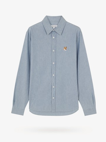 Denim shirt with iconic frontal patch - MAISON KITSUNE - gender_Man