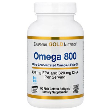 California Gold Nutrition, Omega 800 超濃縮 Omega-3 魚油，KD-Pur 甘油三酯形式，90 粒魚明膠軟膠囊（每粒 1,000 毫克）