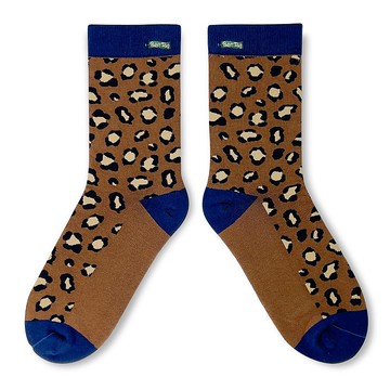 豹紋襪 / 藍