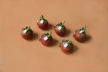 羊毛氈蔬果鑰匙圈/蘋果