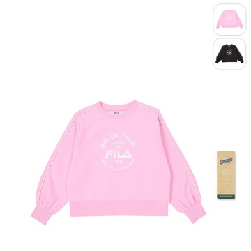 【FILA】KIDS 女童款 吸濕排汗圓領T恤-粉色 5TEY-8315-PK