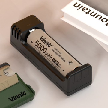 Vinnic 鋰離子電池充電器 (適用於 Vinnic 21700 可充電鋰電池)