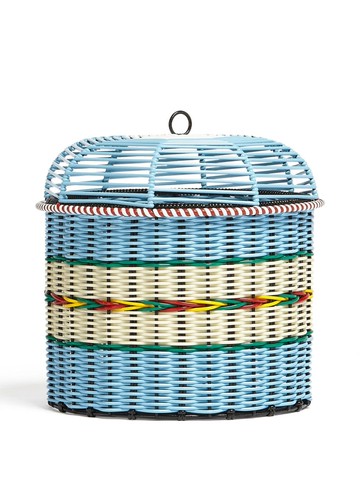 Marni Market - medium interwoven basket - unisex - Iron/Plastic - One Size - Blue