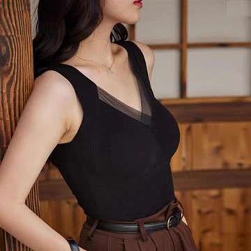 發熱衣內衣-無痕背心無鋼圈胸墊女衛生衣4色74ih4