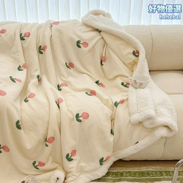 【韓系ins風】牛奶絨蓋毯 毛毯 披肩毯 沙發毯 加厚保暖 羊羔絨面料 親膚不掉毛 奶油碎花 居家休閒 辦公室午睡
