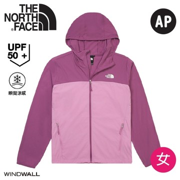 【The North Face 女 涼感防曬透氣連帽外套 AP《淺紫羅蘭》】8CJZ/登山/涼感外套/防曬外套