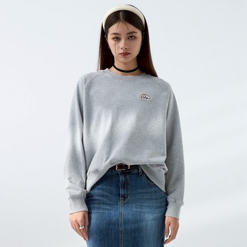 【ERSS】女裝 長袖上衣 長袖 t恤 大學t 圓領  銀灰【K60335】