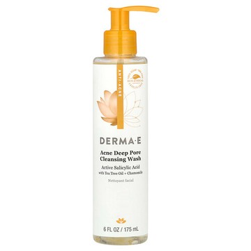 DERMA E, 深層清潔收縮毛孔祛痘潔面乳，6 液量盎司（175 毫升）