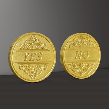 迷你版決策幣30mm金屬磨砂硬幣 情侶創意玩具幸運幣娛樂道具時尚
