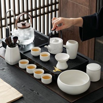 茶具套裝小茶臺燒水壺一體全自動茶盤煮茶器泡茶具一整套2023新款