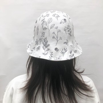 雙面漁夫帽- 白底手繪風