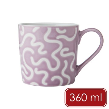 Mikasa Dinnerware 美國 石陶馬克杯(紫芋狂想360ml) / 拿鐵杯 撞色幾何 北歐風 情侶對杯 可機洗 洗碗機可洗