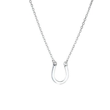 925純銀項鍊U形吊墜-光面簡約日韓時尚女飾品73qi22【獨家進口】【米蘭精品】