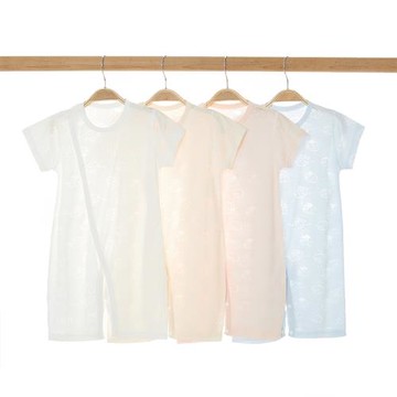 寶寶連體衣夏季薄款清涼新生兒嬰兒透氣短袖長褲斜襟哈衣兒童睡衣