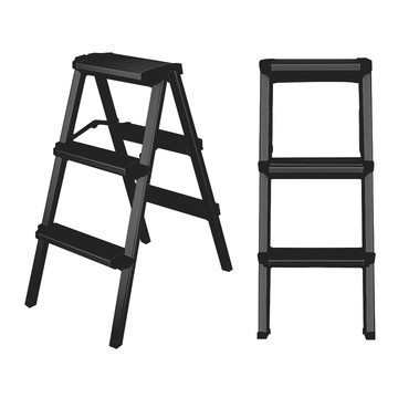 【WIN-WIN】三階A型鋁梯-KHF203黑色