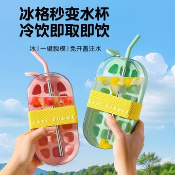 吸管水杯水壺凍冰塊批發冰塊模具按壓式冰格家用食品級冰箱制冰盒