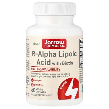 Jarrow Formulas, R-α-硫辛酸加生物維生素，60 粒素食膠囊
