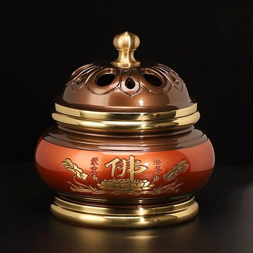 純銅香爐家用室內凈化空氣仿古創意檀香香薰爐茶道居室供佛盤香爐