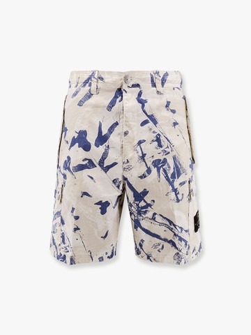 Organic cotton cargo bermuda shorts with print - STONE ISLAND - gender_Man