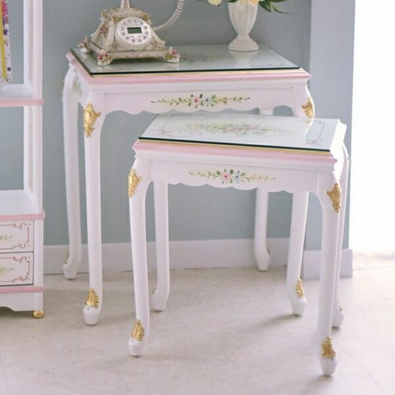 ロココ調デザインテーブル サイドテーブル姫家具