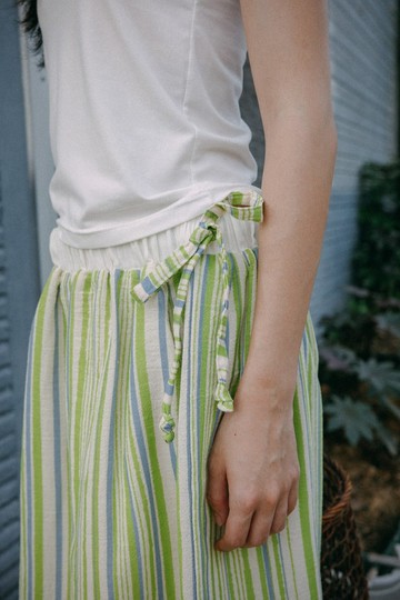 Mulmul garden stripe midi skirt