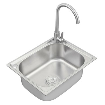 廠家直供304不銹鋼水槽 一體成型洗菜盆中小戶型廚房洗碗池小單盆[DD160109]