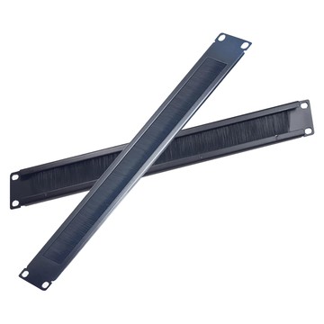 Neon 台灣霓虹 機櫃1U毛刷走線擋板 1.5毫米優質冷軋鋼板 尼龍材質 黑色 寬44.45mm  482.6mm  1個