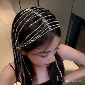 🔥限時下殺🔥【1319人收藏】廠家直銷歐美時尚爪鏈鑲鑽流蘇髮箍宮廷風公主氣質頭箍個性潮髮飾