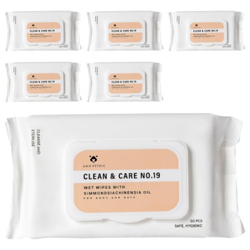 AMO PETRIC 愛摸 荷荷巴油寵物護理濕巾  50入  符合寵物肌膚PH質  雙層密封  成分溫和不刺激  50張  6包