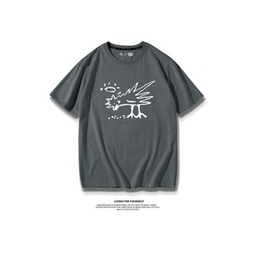 周星馳電影唐伯虎點秋香小雞吃米圖 神鳥鳳凰全棉T恤短袖夏季半袖