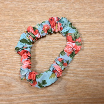 藍色 玫瑰 小腸髮圈