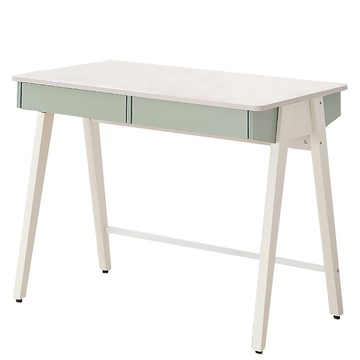 AOTTO  北歐風莫蘭迪雙抽辦公桌-100cm(書桌 辦公桌 電腦桌 工作桌)綠色