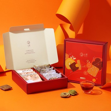 茶點禮盒 | 茶餅x茶包11入 鐵觀音蛋捲&金萱曲奇&紅玉茶餅